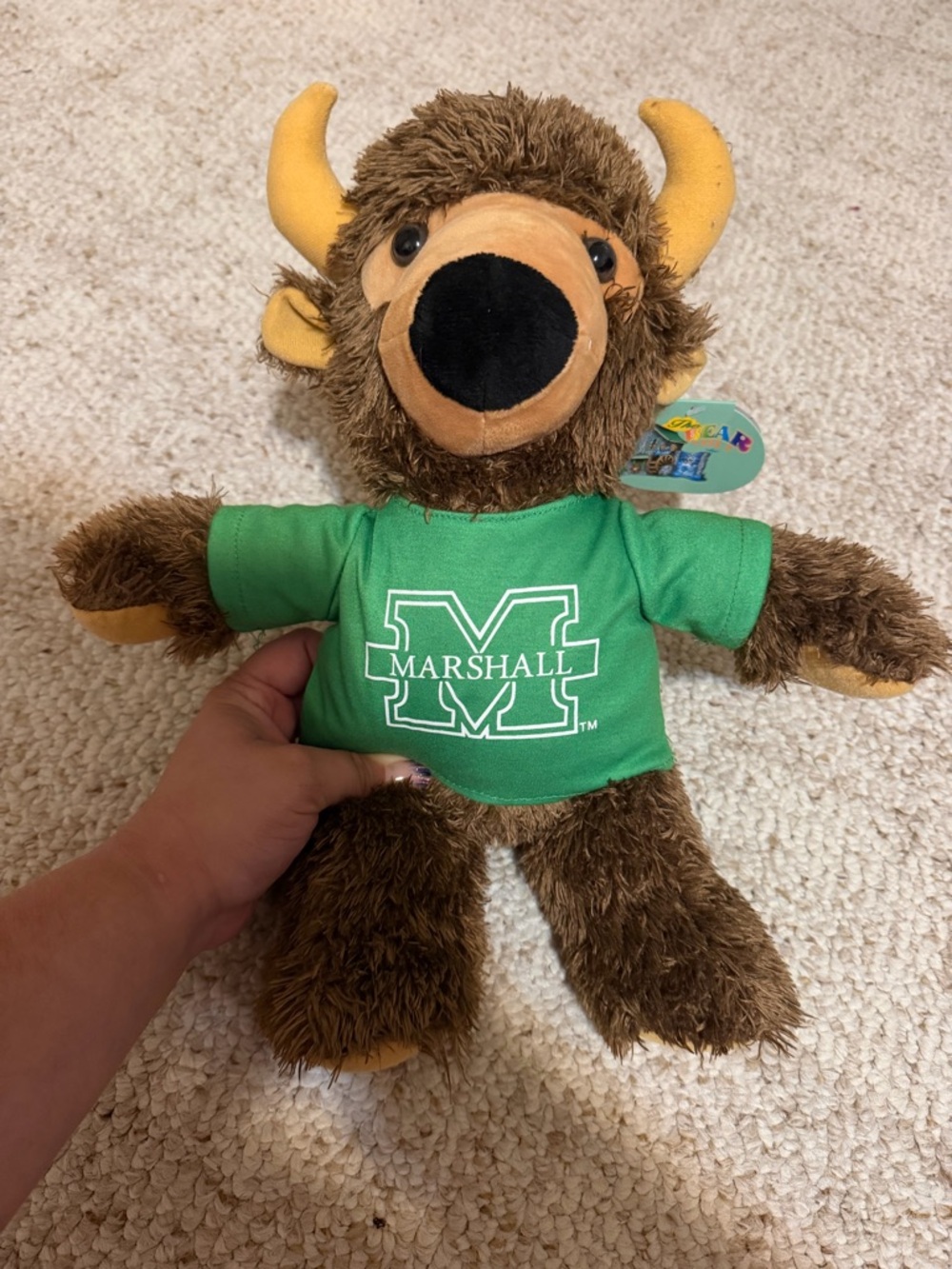 Marshall Brown Plush Bison with Green Tee